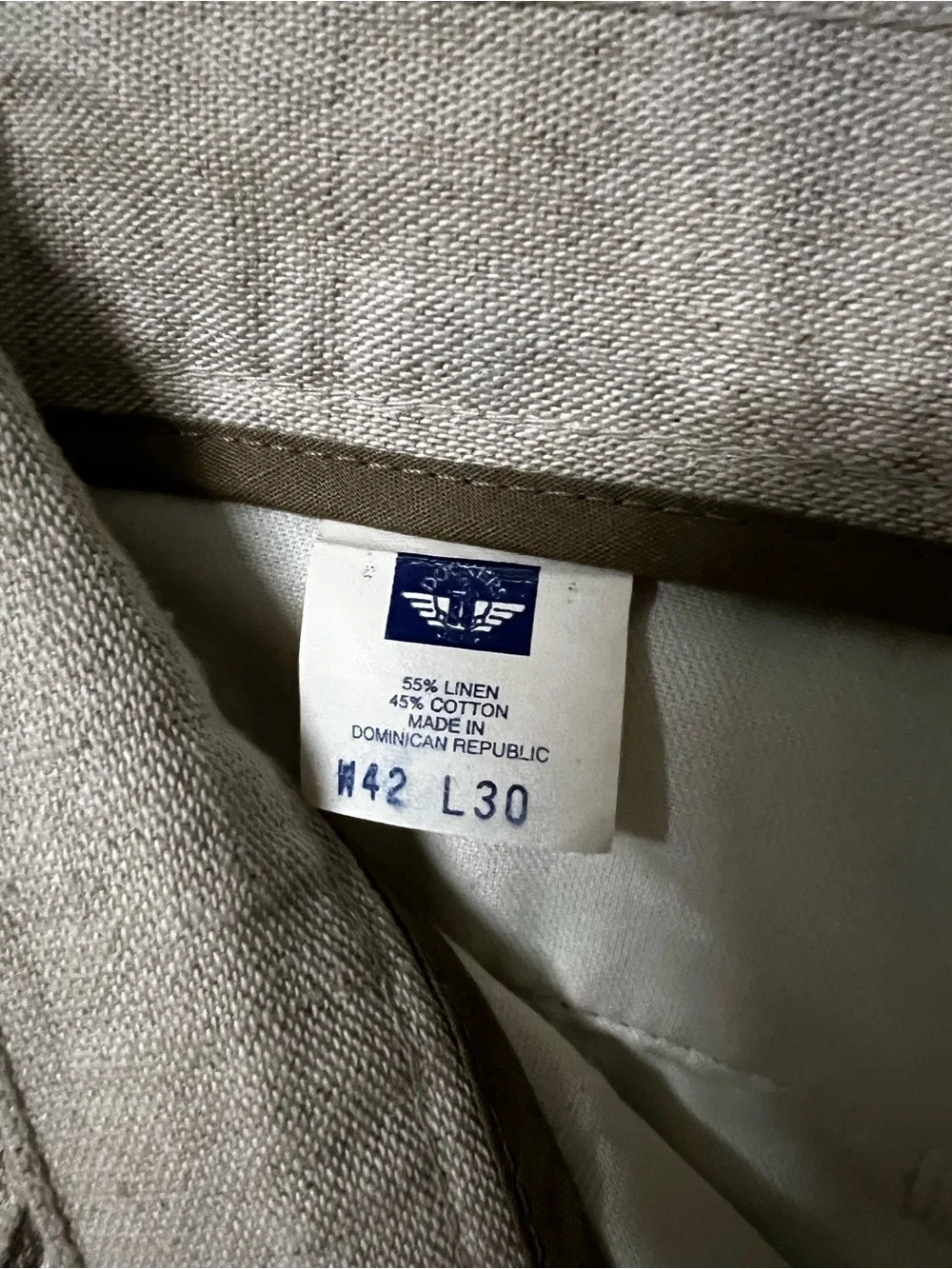 Vintage Dockers Men's Beige Linen Blend Pleated Pants 42x30